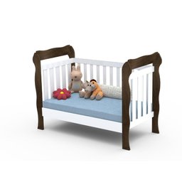 Quarto de Bebê Taís Berço 3 em 1 Lila Cômoda Infantil 4 Gavetas com Porta Amadeirado Carolina - 5