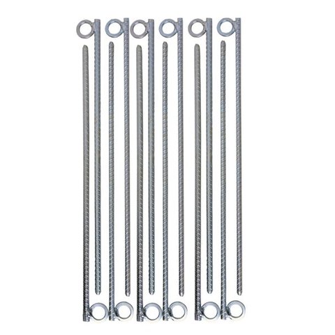 Estaca P/Barraca 12 Unidades 30cm Aço Ca-50 6Mm