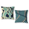 Kit 2 Capas de Almofada Sala Quarto Ondas 40cm com Zíper - 1