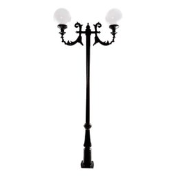 Poste Colonial de Jardim Vitória 02 Globos de Alumínio 275cm - 1