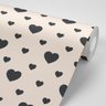 Papel de parede corações preto amor - 2