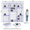 Ver imagem 3 de Guarda Roupa Casal Everest 6 Portas com Cômoda Sapateira Imperial 5 Gavetas Jacarandá Fosco-
