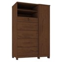Ver imagem 5 de Guarda Roupa Casal Everest 6 Portas com Cômoda Sapateira Imperial 5 Gavetas Jacarandá Fosco-