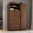 Ver imagem 7 de Guarda Roupa Casal Everest 6 Portas com Cômoda Sapateira Imperial 5 Gavetas Jacarandá Fosco-