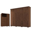 Ver imagem 1 de Guarda Roupa Casal Everest 6 Portas com Cômoda Sapateira Imperial 5 Gavetas Jacarandá Fosco-