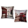 Kit 2 Capas de Almofada Quarto Sala 40cm Decoração Londres - 1