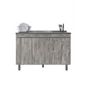 Ver imagem 1 de Balcão Gabinete de Pia sem Tampo 120cm 3 Portas Manu - Ajl Móveis Cor Rustico