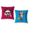 Kit 2 Capas de Almofada Coloridas Animais 40cm Estampadas - 1