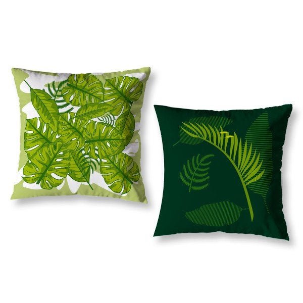 Kit 2 Capas de Almofada Sala Quarto 40cm Folhas Decoração - 1