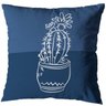 Kit 2 Capas de Almofada Azul Quarto Decoração 40cm Cactos - 3