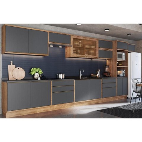 Kit Cozinha Modulada 14 Peças Versalis 1 (6aéreos+4balcões+1torrequente+3complementos) C14p166