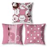 Kit 3 Capas de Almofada Infantil Menina 40cm Gatos Decoração - 1
