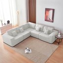 Ver imagem 7 de Kit Sofá Modular 5 Lugares Moderno Curvo Orgânico Adapt Bouclé