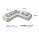 Ver imagem 3 de Kit Sofá Modular 5 Lugares Moderno Curvo Orgânico Adapt Bouclé