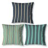 Kit 3 Capas de Almofada Listras Sala Quarto 40cm Azul - 1