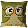 Kit 5 Capas de Almofada 40cm x 40cm Corujas Estampada Ziper Invisivel - 3