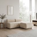 Ver imagem 1 de Sofá 3 Lugares e Puff para Sala Orgânico Nara Base Fixa Suede D03 - D'Rossi
