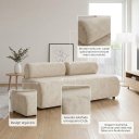 Ver imagem 3 de Sofá 3 Lugares e Puff para Sala Orgânico Nara Base Fixa Suede D03 - D'Rossi
