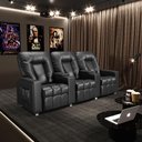 Ver imagem 1 de Poltrona do Papai Reclinável 3 Lugares Sala de Cinema Pequim Manual PU Preto G23 - Gran Belo
