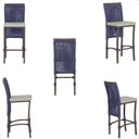 Ver imagem 5 de Mesa Bistrô com 4 Banquetas Roma Marrom Corda Náutica Estofado 3 Trama Original