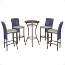 Ver imagem 1 de Mesa Bistrô com 4 Banquetas Roma Marrom Corda Náutica Estofado 3 Trama Original