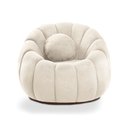 Ver imagem 7 de Poltrona Decorativa Orgânica Giratória com Puff Cloud Bouclê Bege E03 - D’Rossi