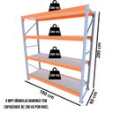 Ver imagem 3 de Mini Porta Pallet 200 Kg por Nivel Inicial com 4 Niveis Laranja com Mdf Branco