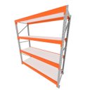 Ver imagem 1 de Mini Porta Pallet 200 Kg por Nivel Inicial com 4 Niveis Laranja com Mdf Branco