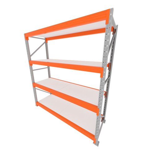 Mini Porta Pallet 200 Kg por Nivel Inicial com 4 Niveis Laranja com Mdf Branco