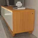 Ver imagem 3 de Rack para TV 75 e 85 Polegadas com LED Arcus Estilo Orgânico 218 cm - Cedro e Off White