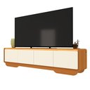 Ver imagem 6 de Rack para TV 75 e 85 Polegadas com LED Arcus Estilo Orgânico 218 cm - Cedro e Off White