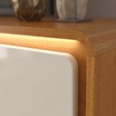Ver imagem 4 de Rack para TV 75 e 85 Polegadas com LED Arcus Estilo Orgânico 218 cm - Cedro e Off White