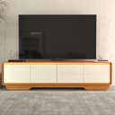 Ver imagem 2 de Rack para TV 75 e 85 Polegadas com LED Arcus Estilo Orgânico 218 cm - Cedro e Off White