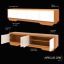 Ver mais imagens de Rack para TV 75 e 85 Polegadas com LED Arcus Estilo Orgânico 218 cm - Cedro e Off White