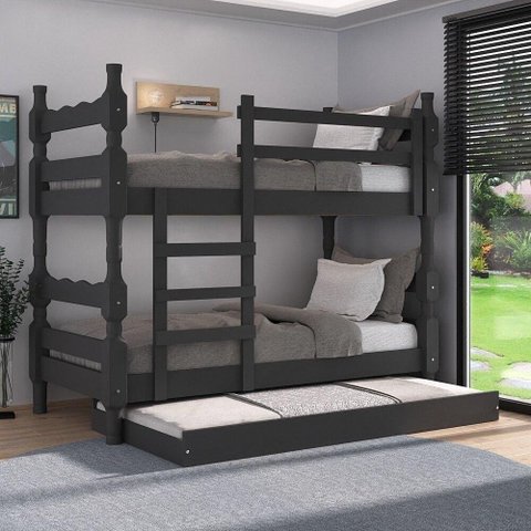 Treliche Madeira Maciça - Vira 2 Camas - para Colchão 78/88 X 188cm Porto Multimóveis Cr35106