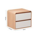 Ver imagem 3 de Mesa de Cabeceira 2 Gavetas Aurora 100% MDF Carvalho Nature / Off White
