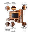 Ver imagem 5 de Estante Home Noble 270cm para Tv até 75” com Cristaleira, Torre com Led e Portas Reflecta em Mdp/