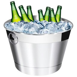 Balde de Cerveja e Gelo Grande em Alumínio Térmico Lixado 10L - 1