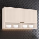 Ver imagem 1 de Armário Aéreo Cozinha 120 Cm Connect 1 Porta Ripado Off White - Henn