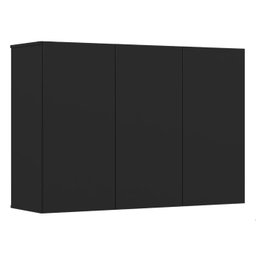 Armário Suspenso Lavanderia Cozinha Milão 3 Portas:preto - 1