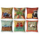 Ver imagem 1 de Kit 6 Capas de Almofada Sala Quarto 40cm x 40cm Carros Antigos Vintage