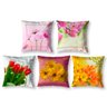 Kit 5 Capas de Almofada 40cm x 40cm Floral para Sala Estampada Ziper Invisivel - 1