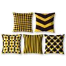 Kit 5 Capas de Almofada 40cm x 40cm Geométrico Amarelo Para Sala Estampada Ziper Invisivel - 1