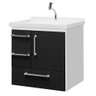 Gabinete de Banheiro Porto Alegre 60cm Cor:branco-preto - 1