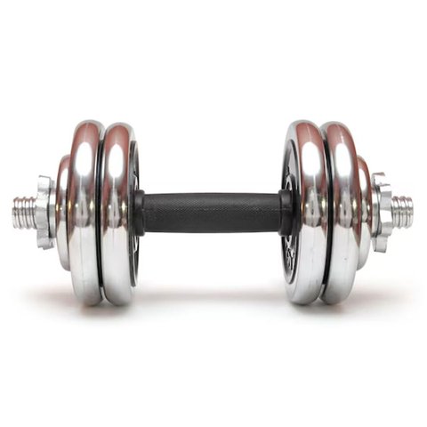 Halter Peso Ajustavel 10kg Anilhas Academia Musculaçao Exercicio Treino Braço Biceps Triceps Fortale