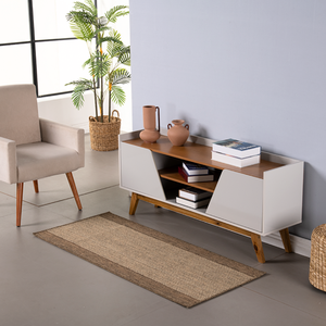 Tapete Passadeira Sisal Lancer 1 Peça Antiderrapante 1,00m X 66cm Ps31 Mescla