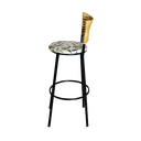 Ver imagem 4 de Banqueta Alta Para Cozinha Ratan Palha Preta Estofado Floral Floral