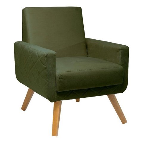 Poltrona Decorativa - Pietra - Revestimento Veludo Ladecor Estofados Verde