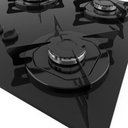 Ver imagem 3 de Cooktop À Gás 4 Bocas Vidro Flange Esmaltada Preto Bivolt