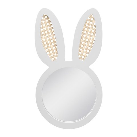 Espelho Decorativo Infantil 43x44cm Lebre Branco